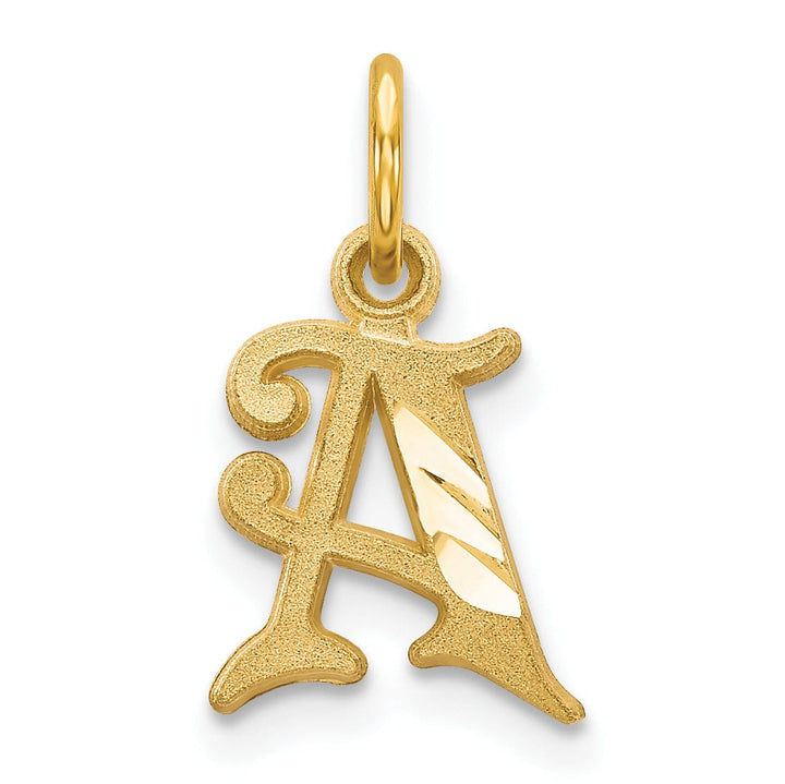 Lovely Rita's Pendants & Charms 14k Yellow GoldSmall Script Design Letter A Initial Charm Pendant
