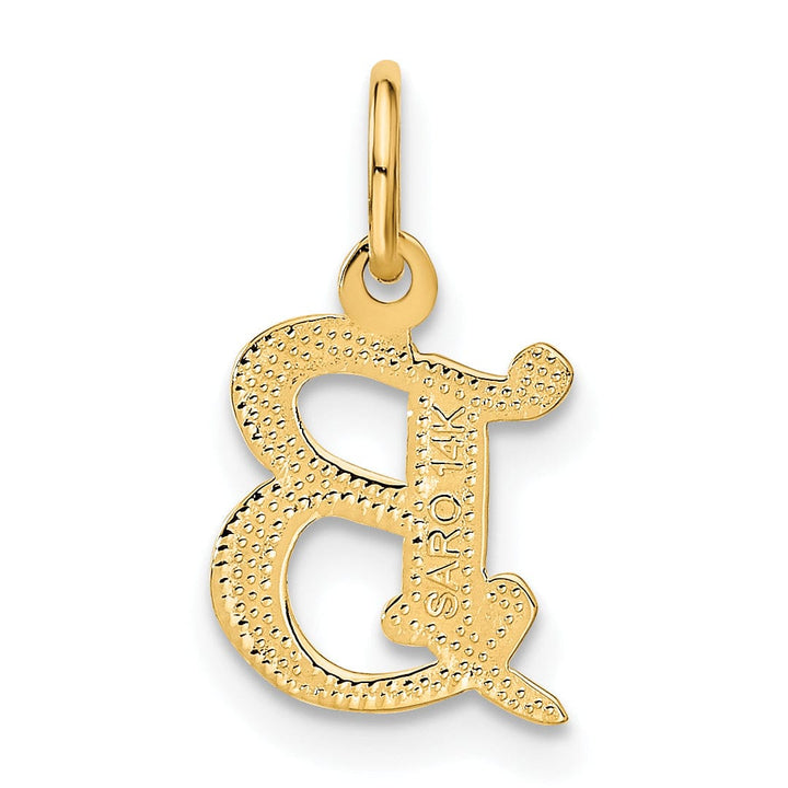 Lovely Rita's Pendants & Charms 14k Yellow GoldSmall Script Design Letter B Initial Charm Pendant