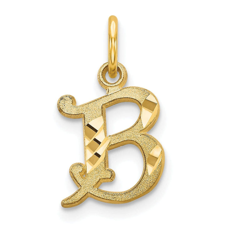 Lovely Rita's Pendants & Charms 14k Yellow GoldSmall Script Design Letter B Initial Charm Pendant