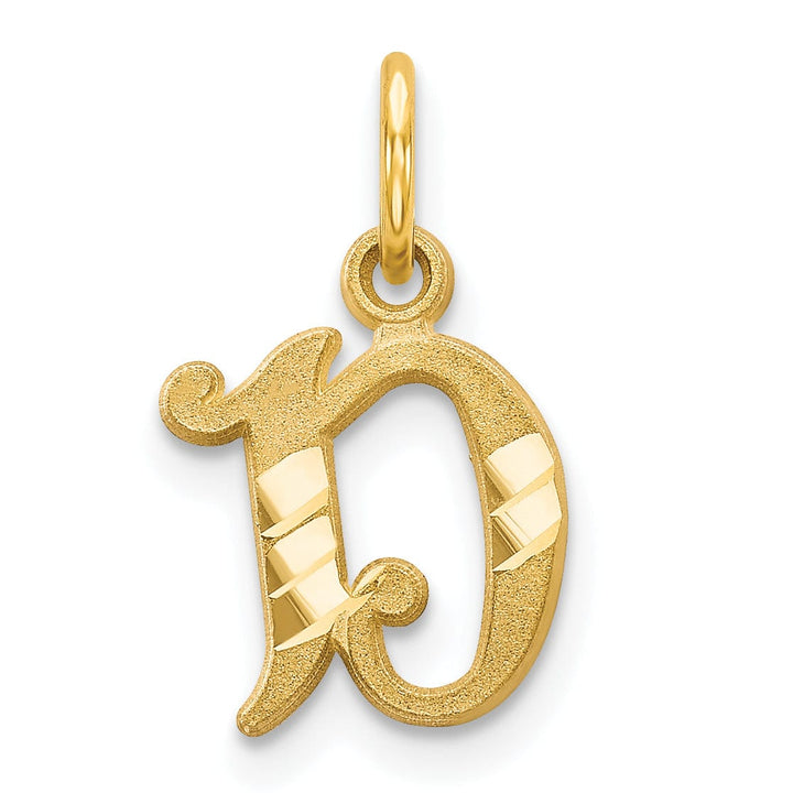 Lovely Rita's Pendants & Charms 14k Yellow GoldSmall Script Design Letter D Initial Charm Pendant
