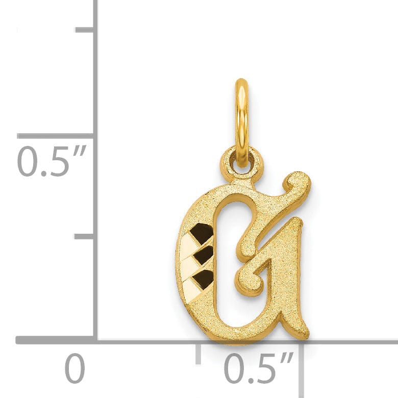 Lovely Rita's Pendants & Charms 14k Yellow GoldSmall Script Design Letter G Initial Charm Pendant