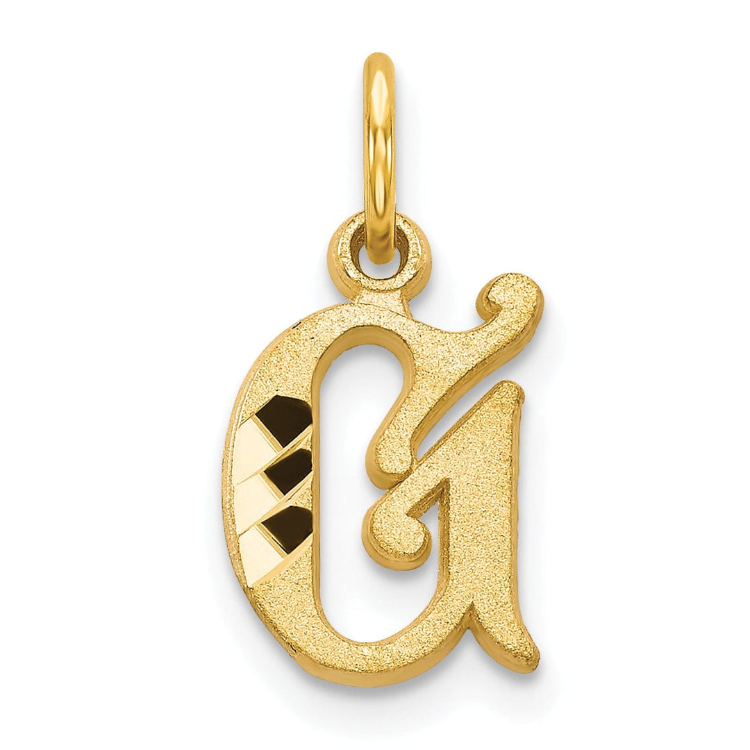 Lovely Rita's Pendants & Charms 14k Yellow GoldSmall Script Design Letter G Initial Charm Pendant