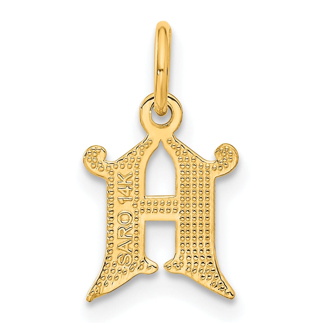 Lovely Rita's Pendants & Charms 14k Yellow GoldSmall Script Design Letter H Initial Charm Pendant