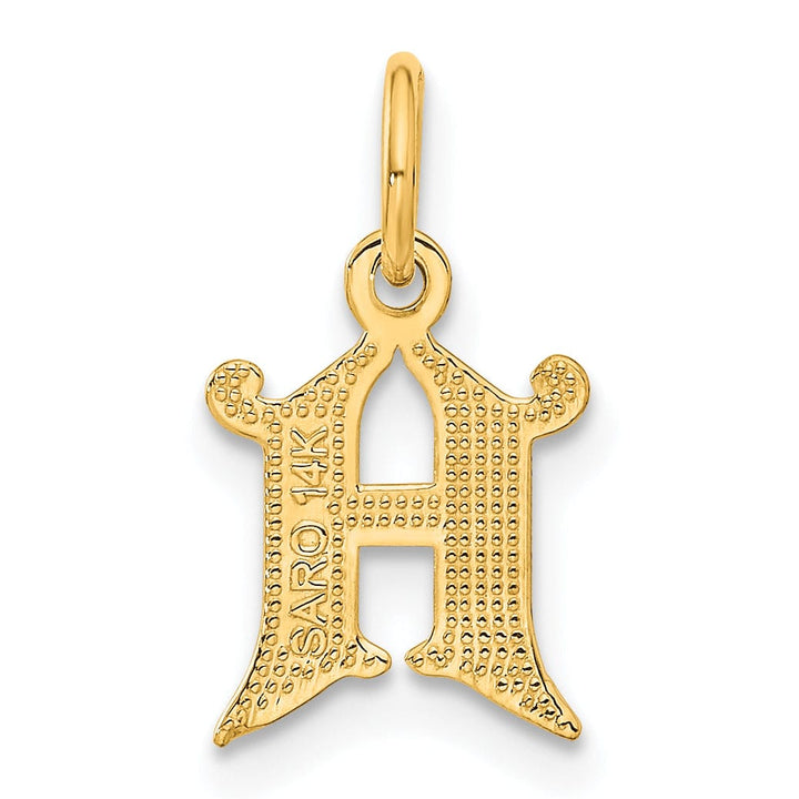 Lovely Rita's Pendants & Charms 14k Yellow GoldSmall Script Design Letter H Initial Charm Pendant