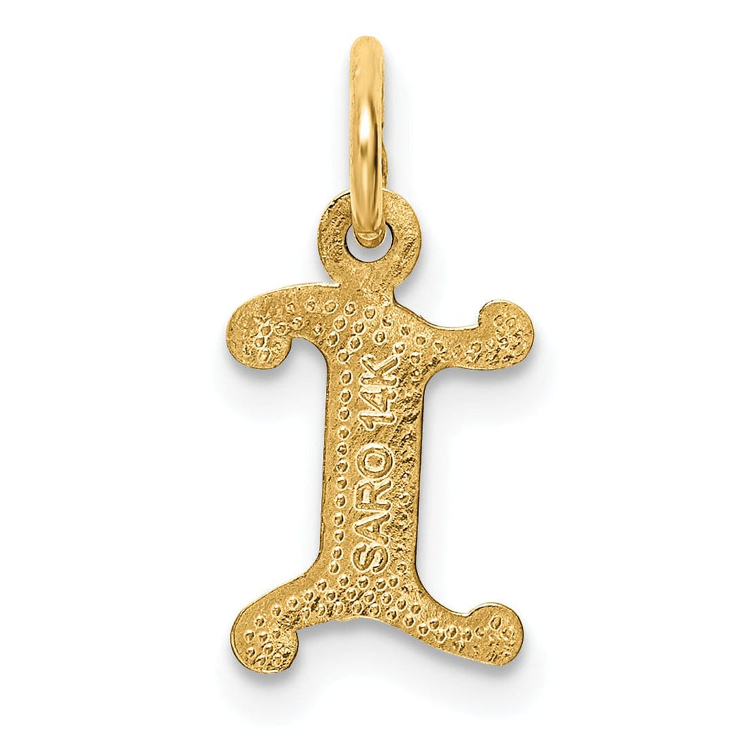 Lovely Rita's Pendants & Charms 14k Yellow GoldSmall Script Design Letter I Initial Charm Pendant