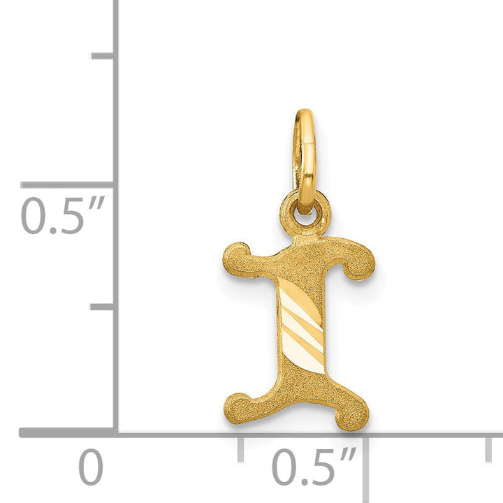 Lovely Rita's Pendants & Charms 14k Yellow GoldSmall Script Design Letter I Initial Charm Pendant