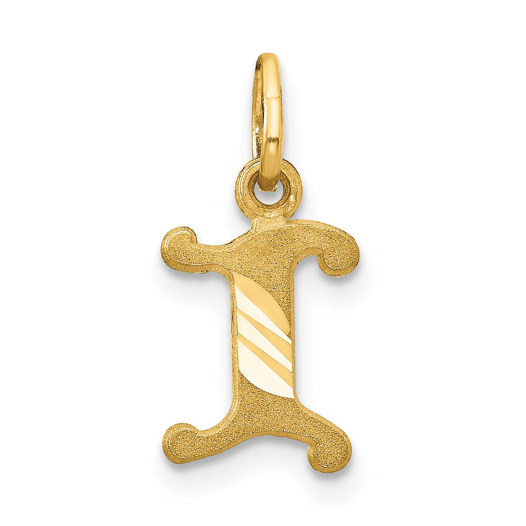 Lovely Rita's Pendants & Charms 14k Yellow GoldSmall Script Design Letter I Initial Charm Pendant