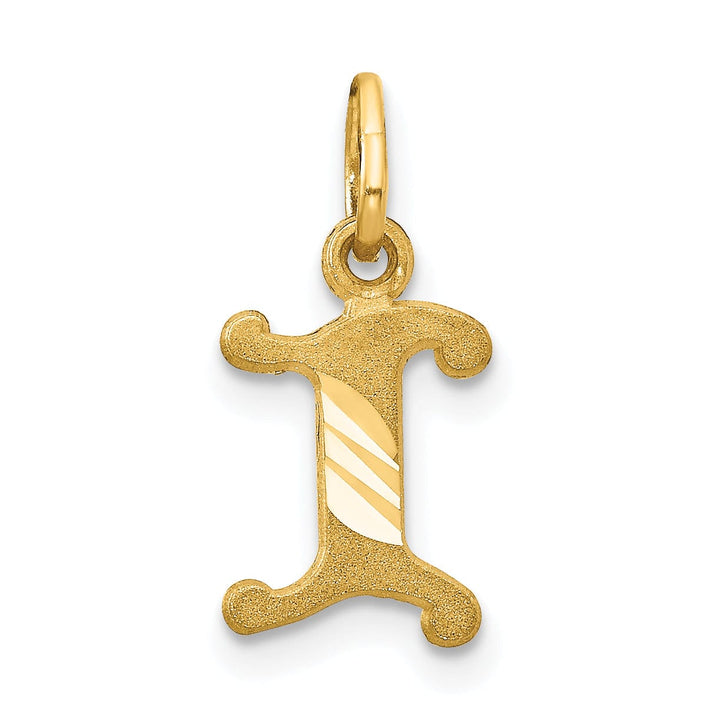 Lovely Rita's Pendants & Charms 14k Yellow GoldSmall Script Design Letter I Initial Charm Pendant