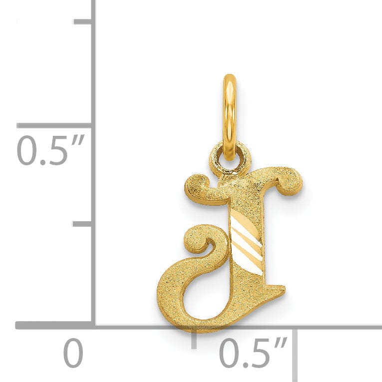 Lovely Rita's Pendants & Charms 14k Yellow GoldSmall Script Design Letter J Initial Charm Pendant