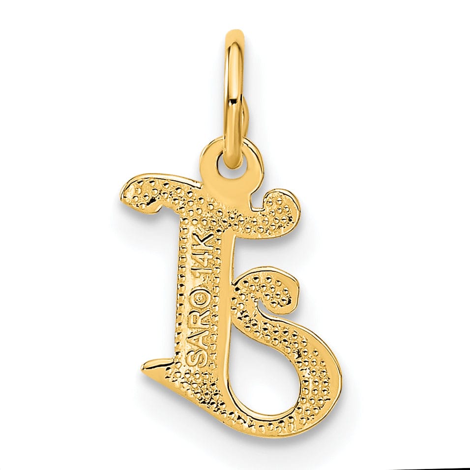 Lovely Rita's Pendants & Charms 14k Yellow GoldSmall Script Design Letter J Initial Charm Pendant