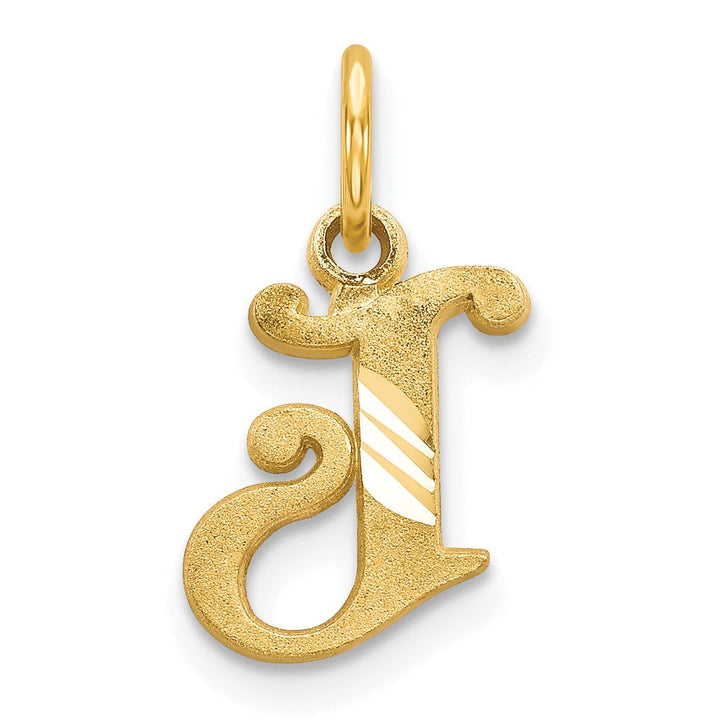 Lovely Rita's Pendants & Charms 14k Yellow GoldSmall Script Design Letter J Initial Charm Pendant