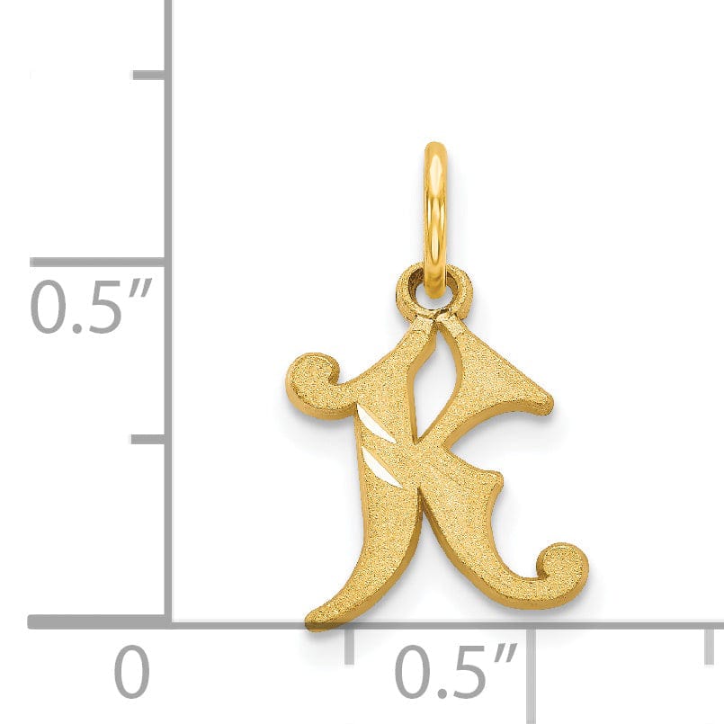 Lovely Rita's Pendants & Charms 14k Yellow GoldSmall Script Design Letter K Initial Charm Pendant