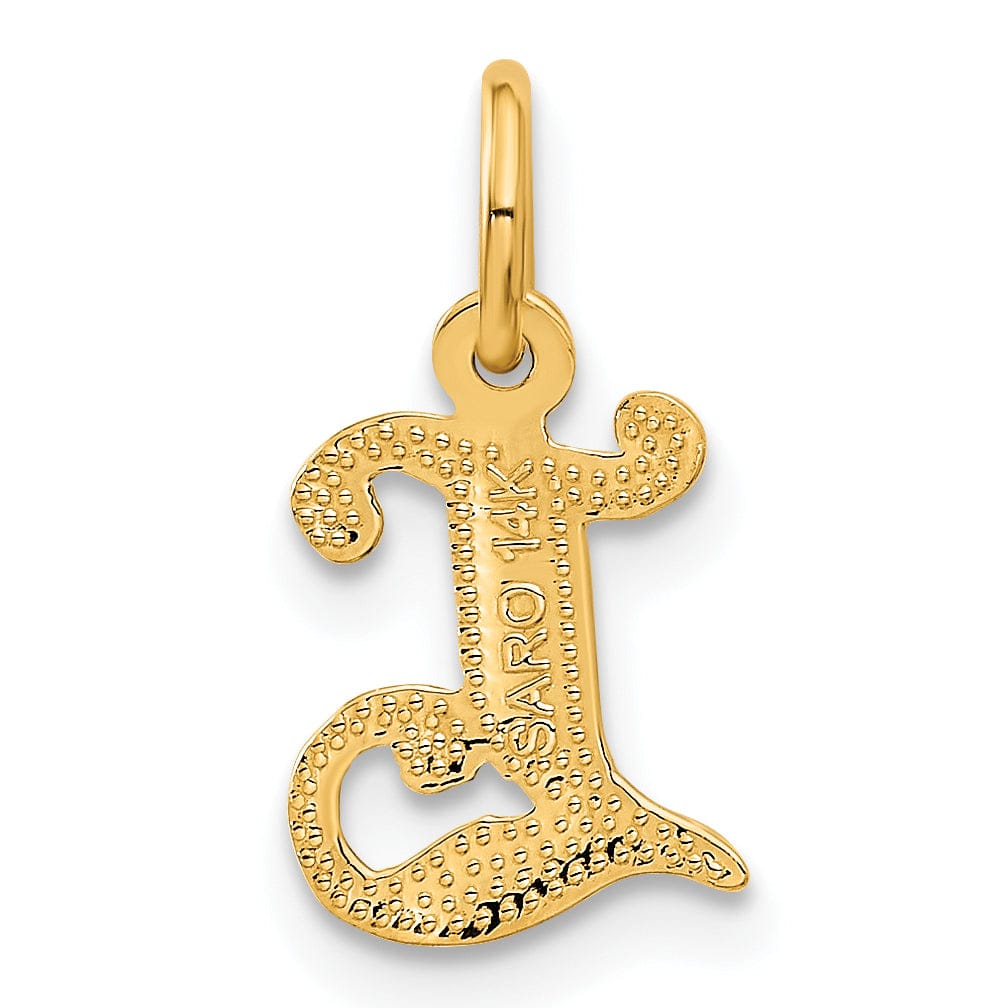 Lovely Rita's Pendants & Charms 14k Yellow GoldSmall Script Design Letter L Initial Charm Pendant