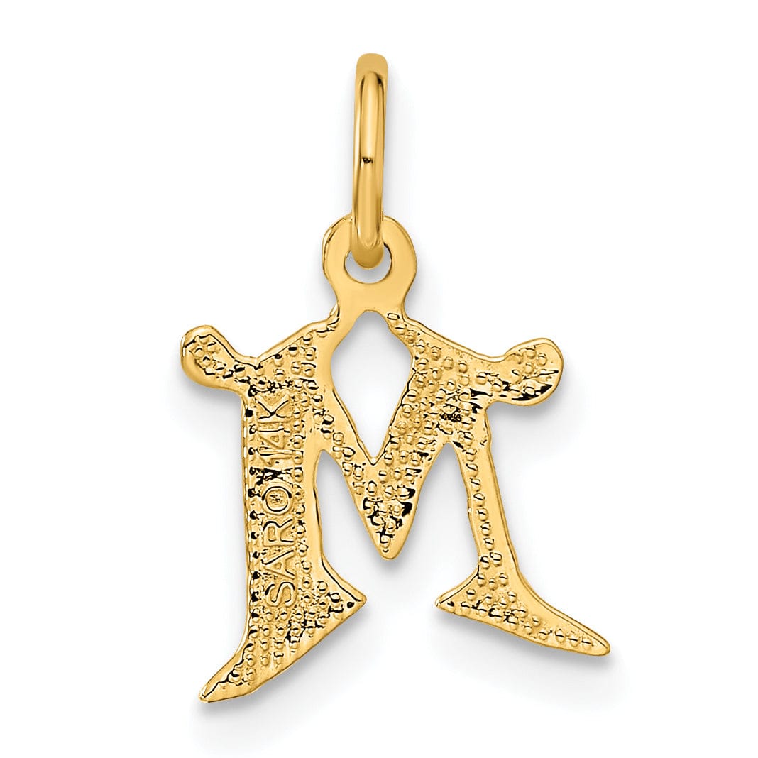 Lovely Rita's Pendants & Charms 14k Yellow GoldSmall Script Design Letter M Initial Charm Pendant