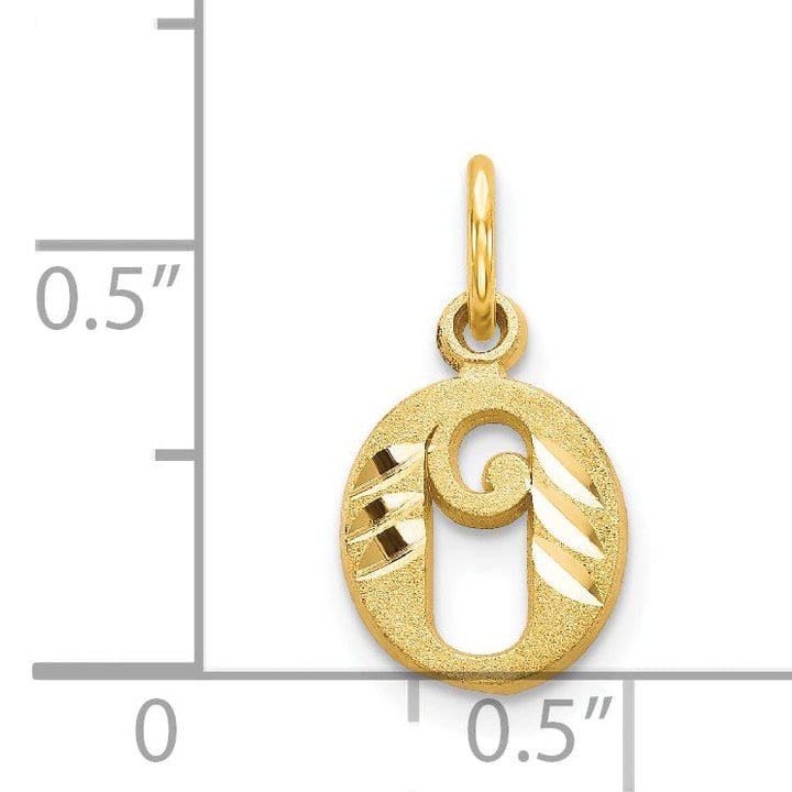 Lovely Rita's Pendants & Charms 14k Yellow GoldSmall Script Design Letter O Initial Charm Pendant