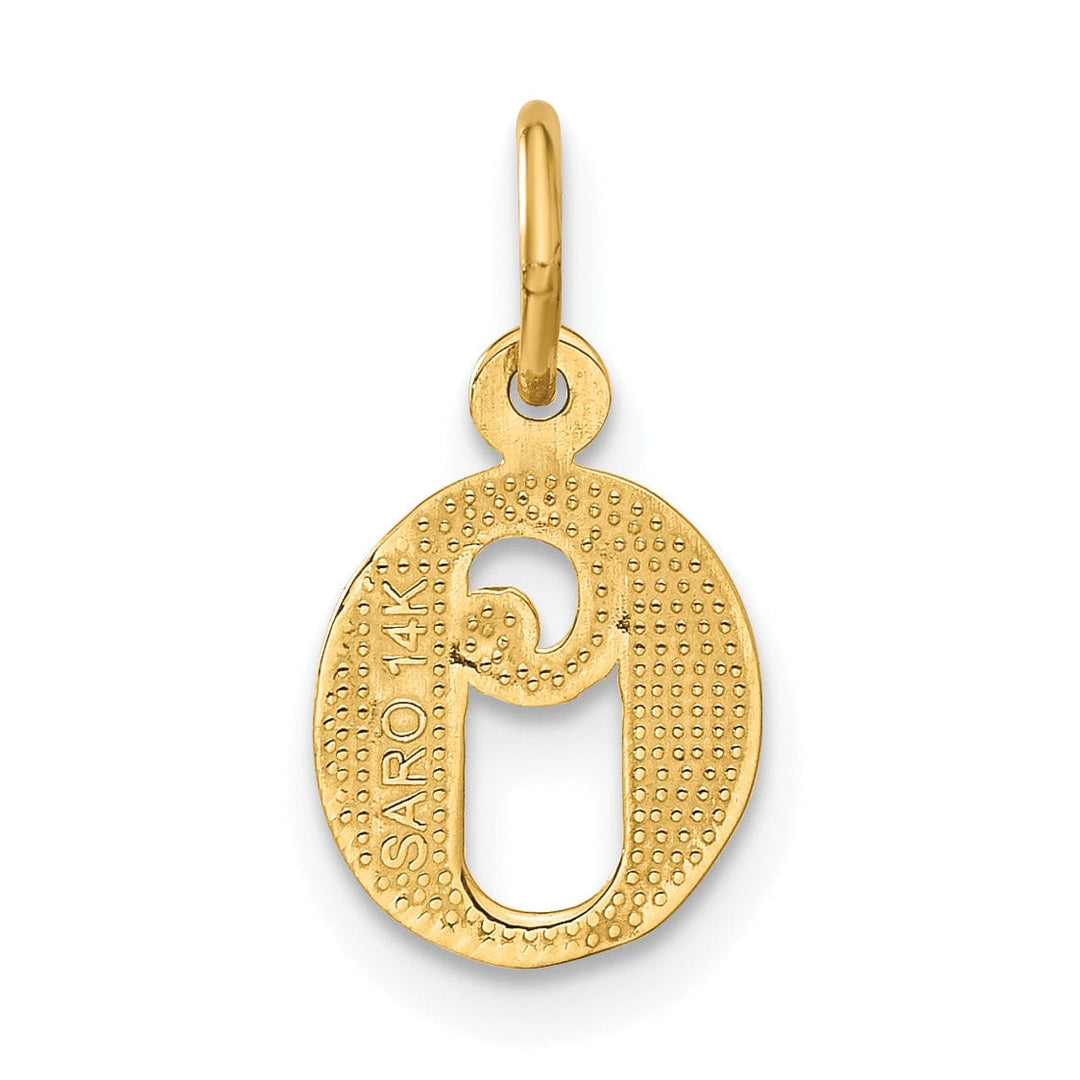 Lovely Rita's Pendants & Charms 14k Yellow GoldSmall Script Design Letter O Initial Charm Pendant