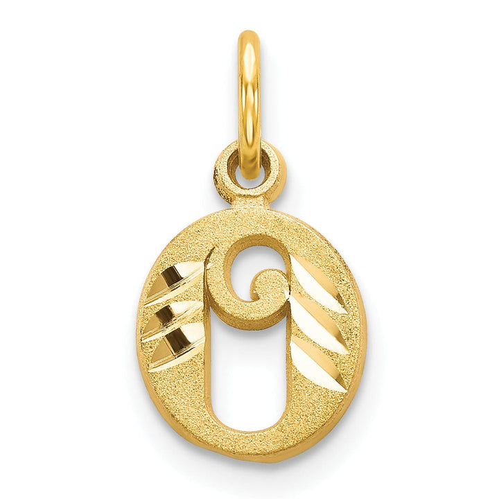 Lovely Rita's Pendants & Charms 14k Yellow GoldSmall Script Design Letter Q Initial Charm Pendant