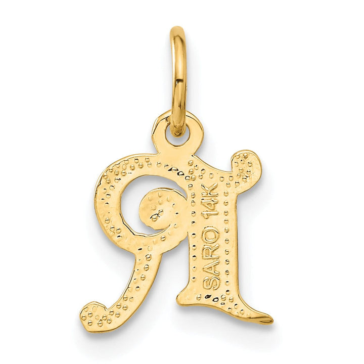 Lovely Rita's Pendants & Charms 14k Yellow GoldSmall Script Design Letter R Initial Charm Pendant