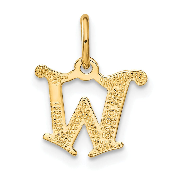 Lovely Rita's Pendants & Charms 14k Yellow GoldSmall Script Design Letter W Initial Charm Pendant