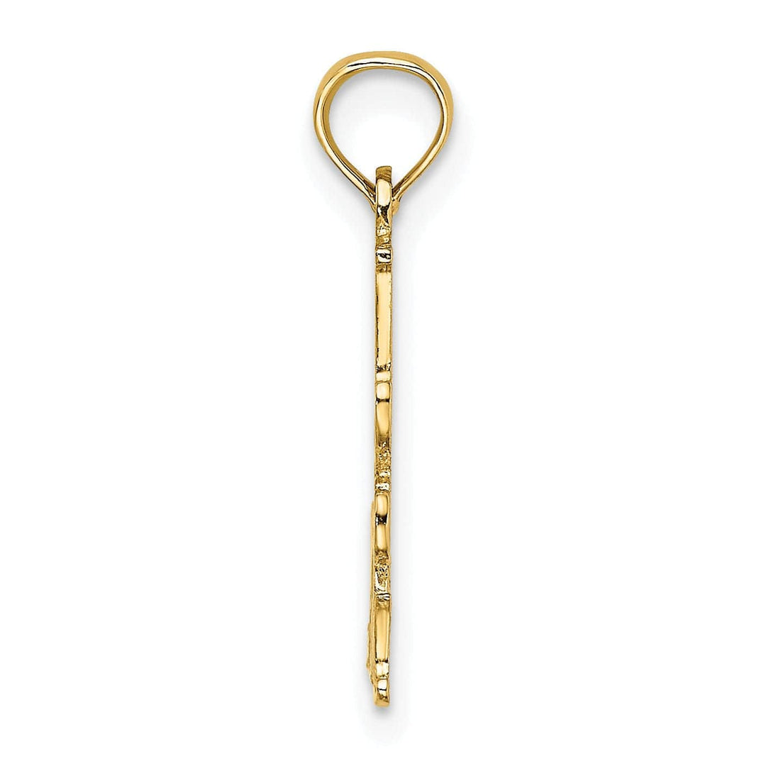 Lovely Rita's Pendants & Charms 14K Yellow Golf Polished Finish Engraved Script #1 STEP MOM Charm Pendant