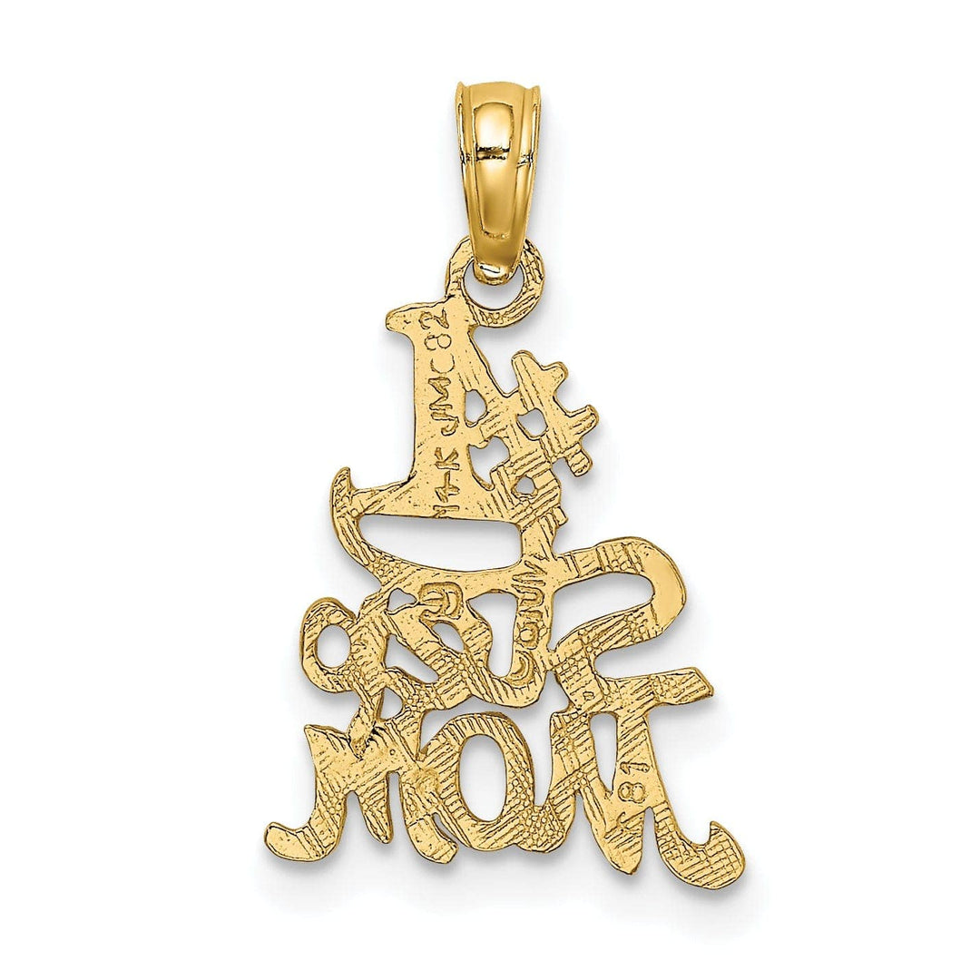 Lovely Rita's Pendants & Charms 14K Yellow Golf Polished Finish Engraved Script #1 STEP MOM Charm Pendant