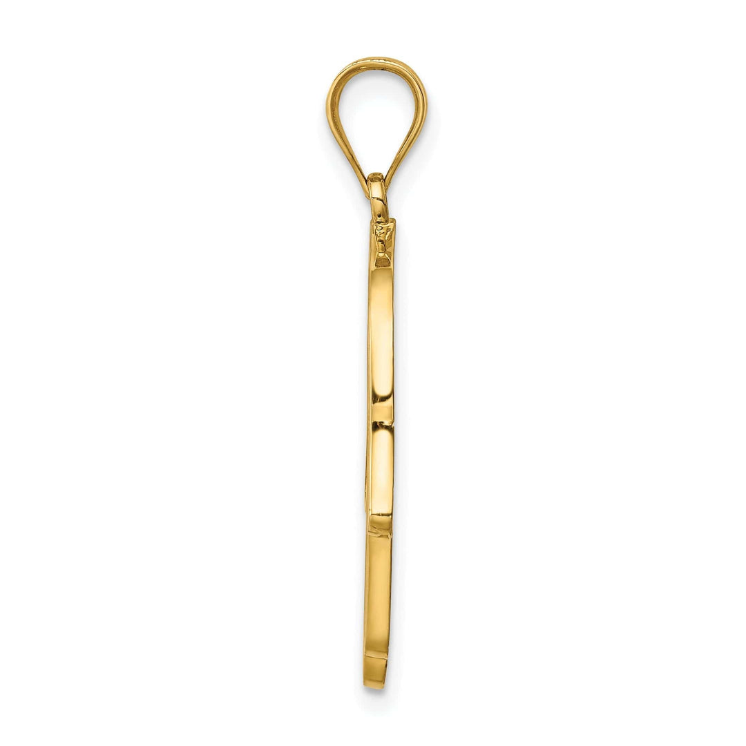 Lovely Rita's Pendants & Charms 14K Yellow Golid Polished Texture Enameled Finish Hamsa Pendant