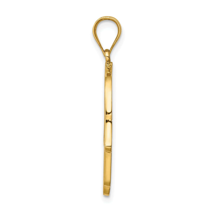 Lovely Rita's Pendants & Charms 14K Yellow Golid Polished Texture Enameled Finish Hamsa Pendant