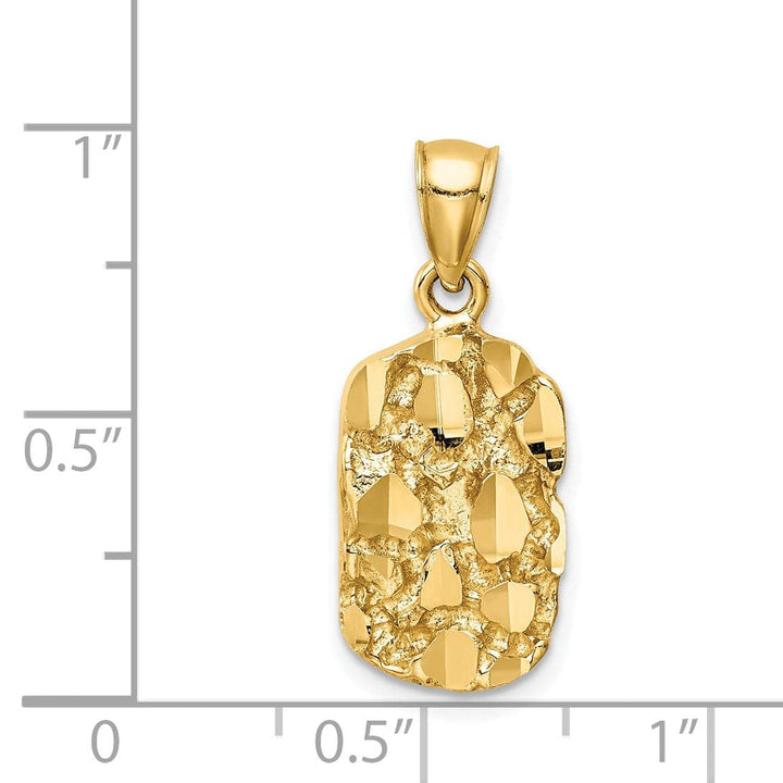 Lovely Rita's Pendants & Charms 14K Yellow Golid Soild Textured Polished Finish Nugget Charm Pendant