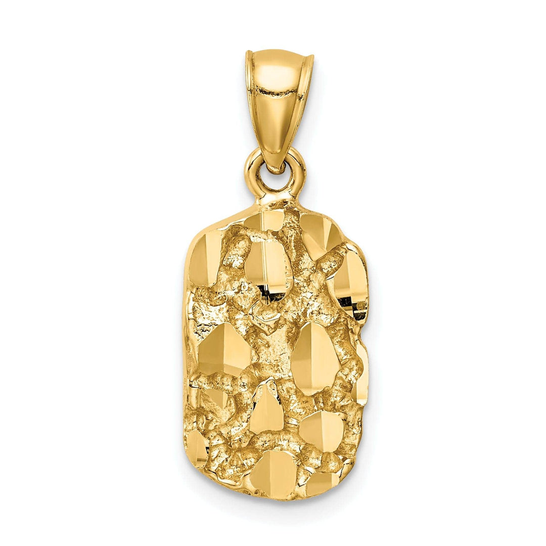 Lovely Rita's Pendants & Charms 14K Yellow Golid Soild Textured Polished Finish Nugget Charm Pendant