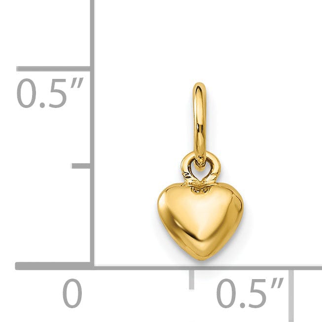 Lovely Rita's Pendants & Charms 14k Yellow Polish Gold Solid Small Heart Charm