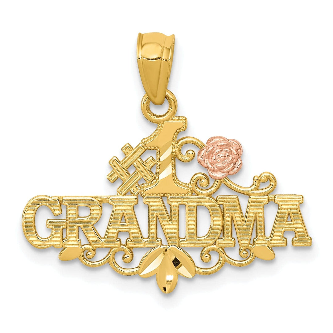Lovely Rita's Pendants & Charms 14k Yellow Rose #-1 Grandma with Rose Pendant