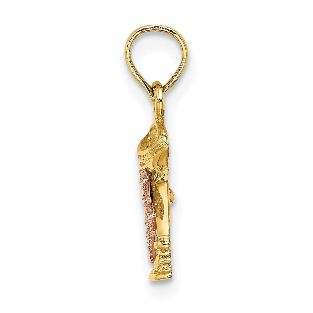 Lovely Rita's Pendants & Charms 14K Yellow Rose Gold Holy Chalice Communion Cup with Cross Pendant