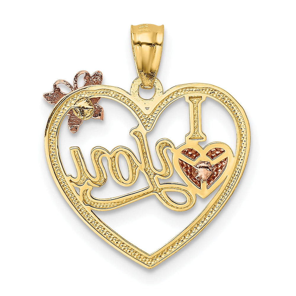 Lovely Rita's Pendants & Charms 14k Yellow Rose Gold I Love You in Heart Charm