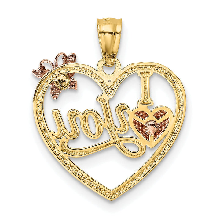 Lovely Rita's Pendants & Charms 14k Yellow Rose Gold I Love You in Heart Charm