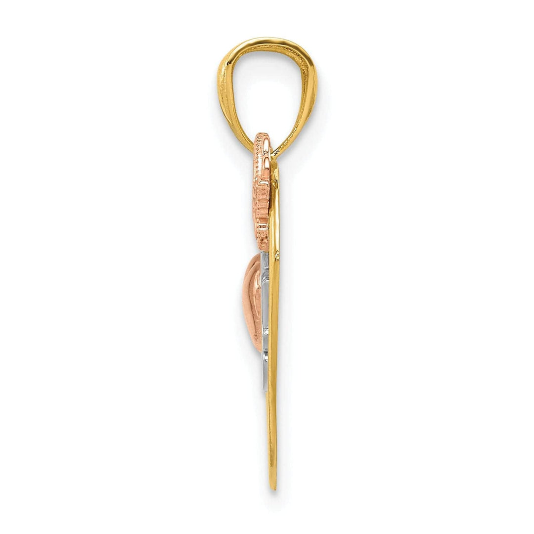 Lovely Rita's Pendants & Charms 14k Yellow Rose Gold I Love You in Heart Charm