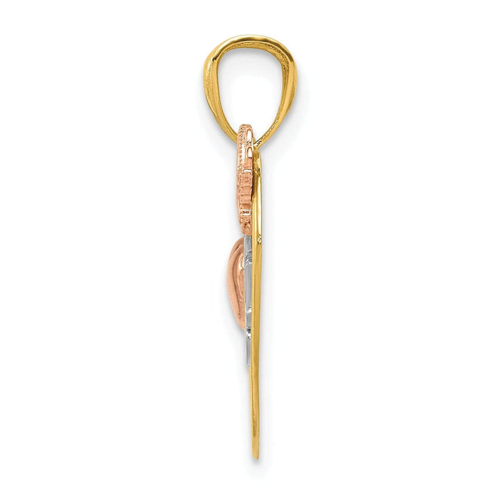 Lovely Rita's Pendants & Charms 14k Yellow Rose Gold I Love You in Heart Charm