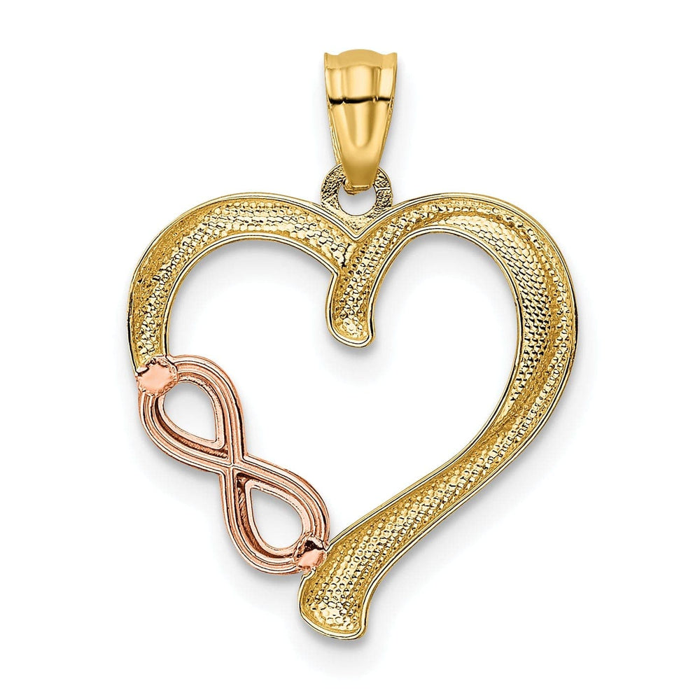 Lovely Rita's Pendants & Charms 14K Yellow, Rose Gold Polished Finish Infinity Symbol in Heart Shape Pendant