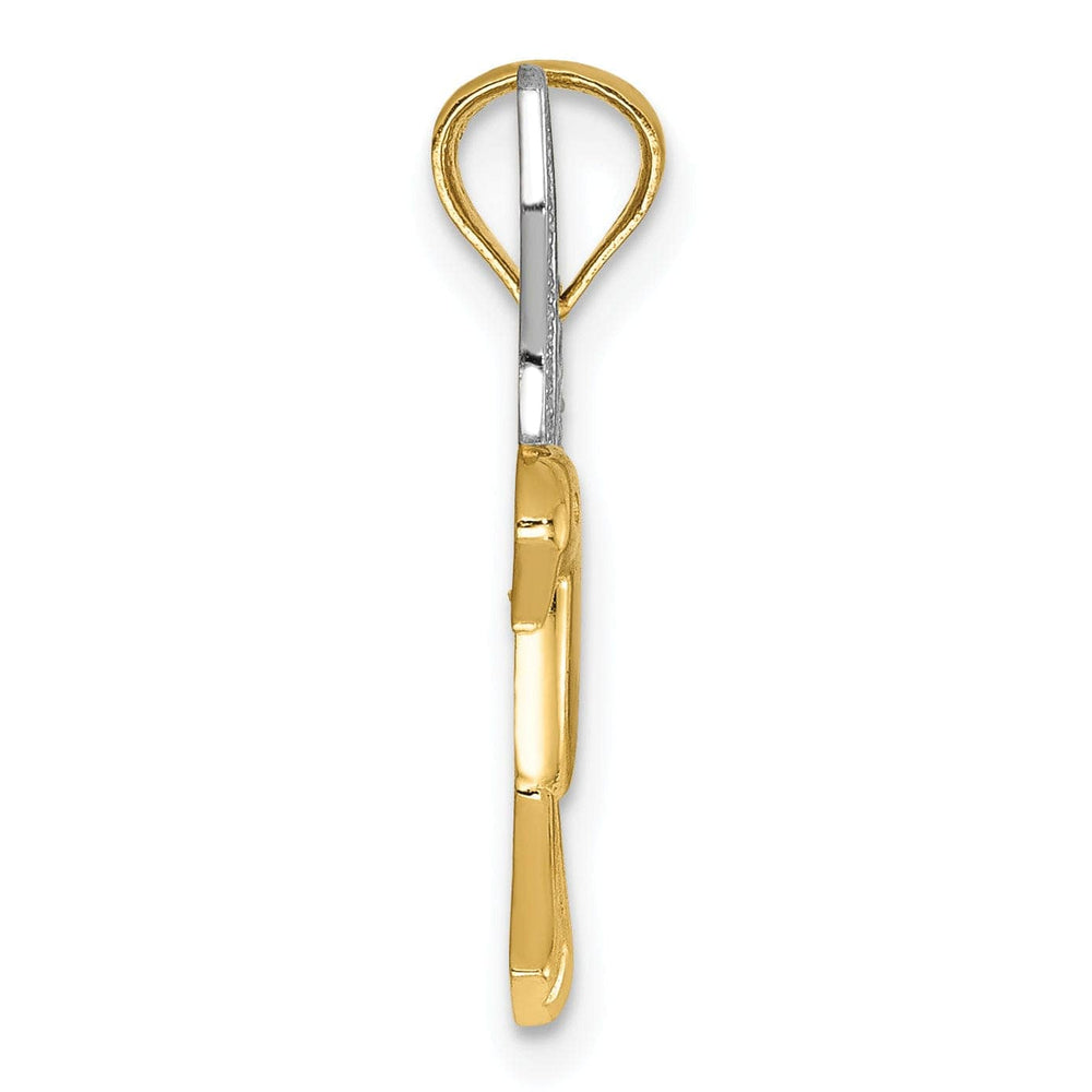 Lovely Rita's Pendants & Charms 14k Yellow, White Gold Flying Hummingbird with Filigree Design Wings Pendant