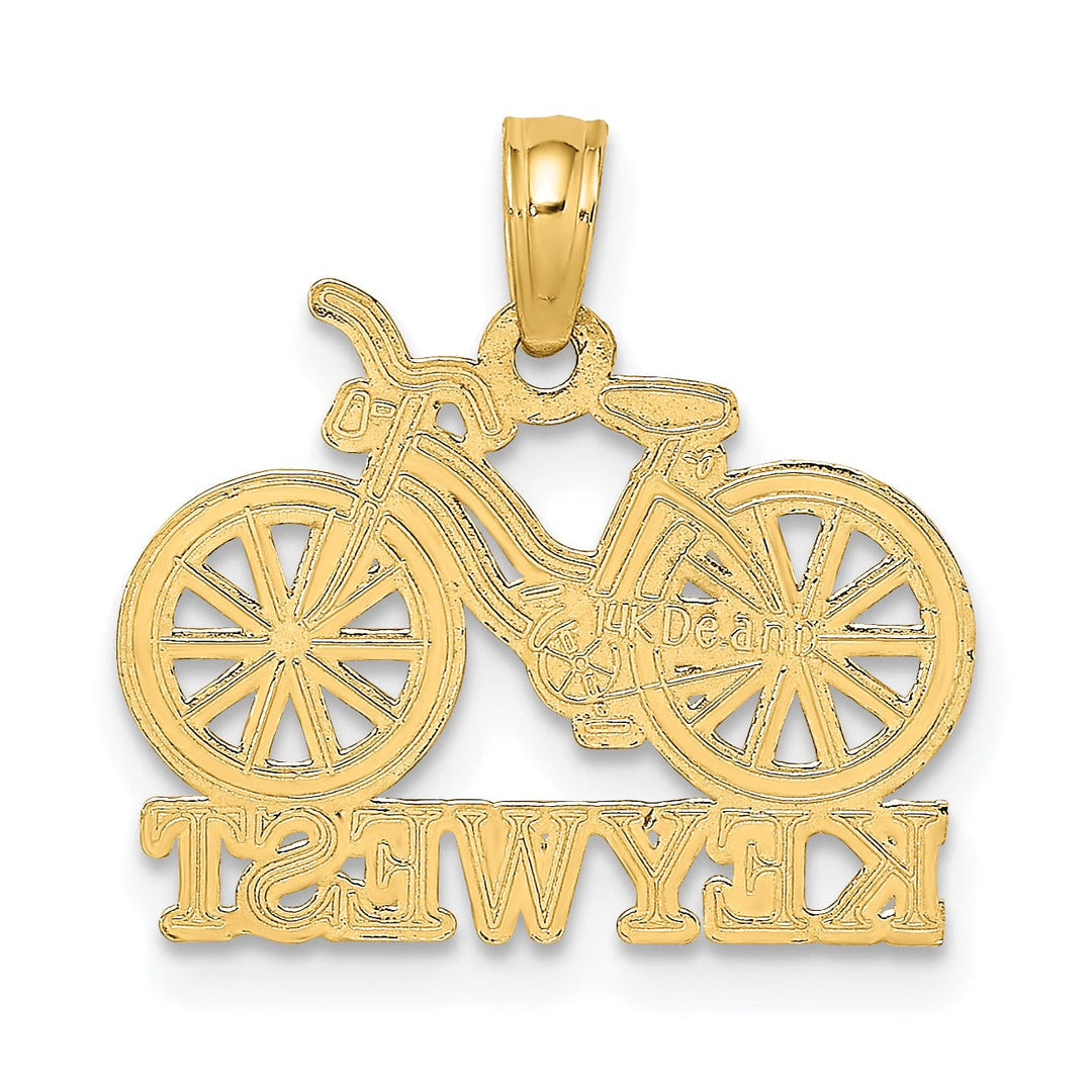 Lovely Rita's Pendants & Charms 14K Yellow, White Gold KEY WEST Banner under Bicycle Pendant