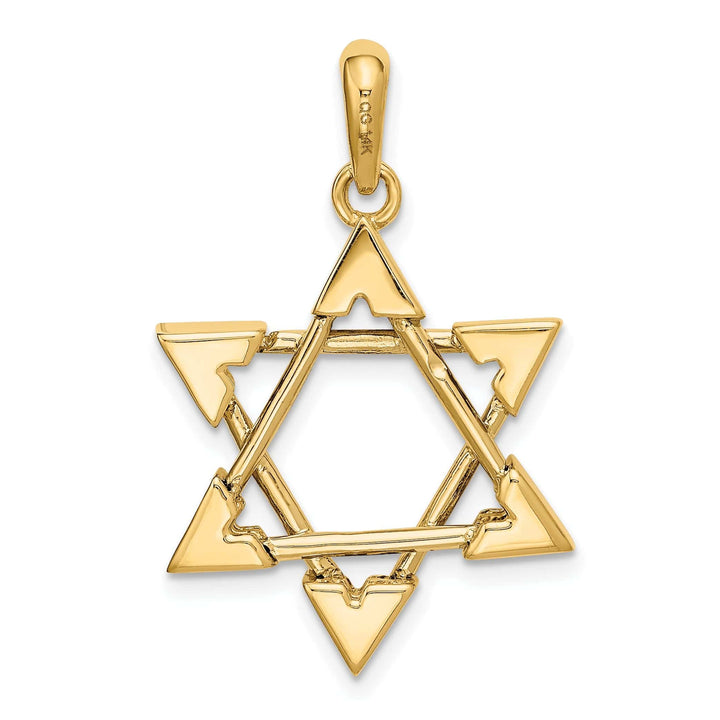 Lovely Rita's Pendants & Charms 14k Yellow White Gold Polish Finish Closed Back Star Of David Pendant