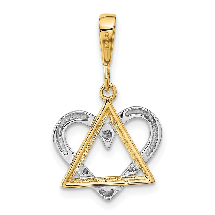 Lovely Rita's Pendants & Charms 14k Yellow White Gold Polish Finish Star Of David Heart Design Pendant