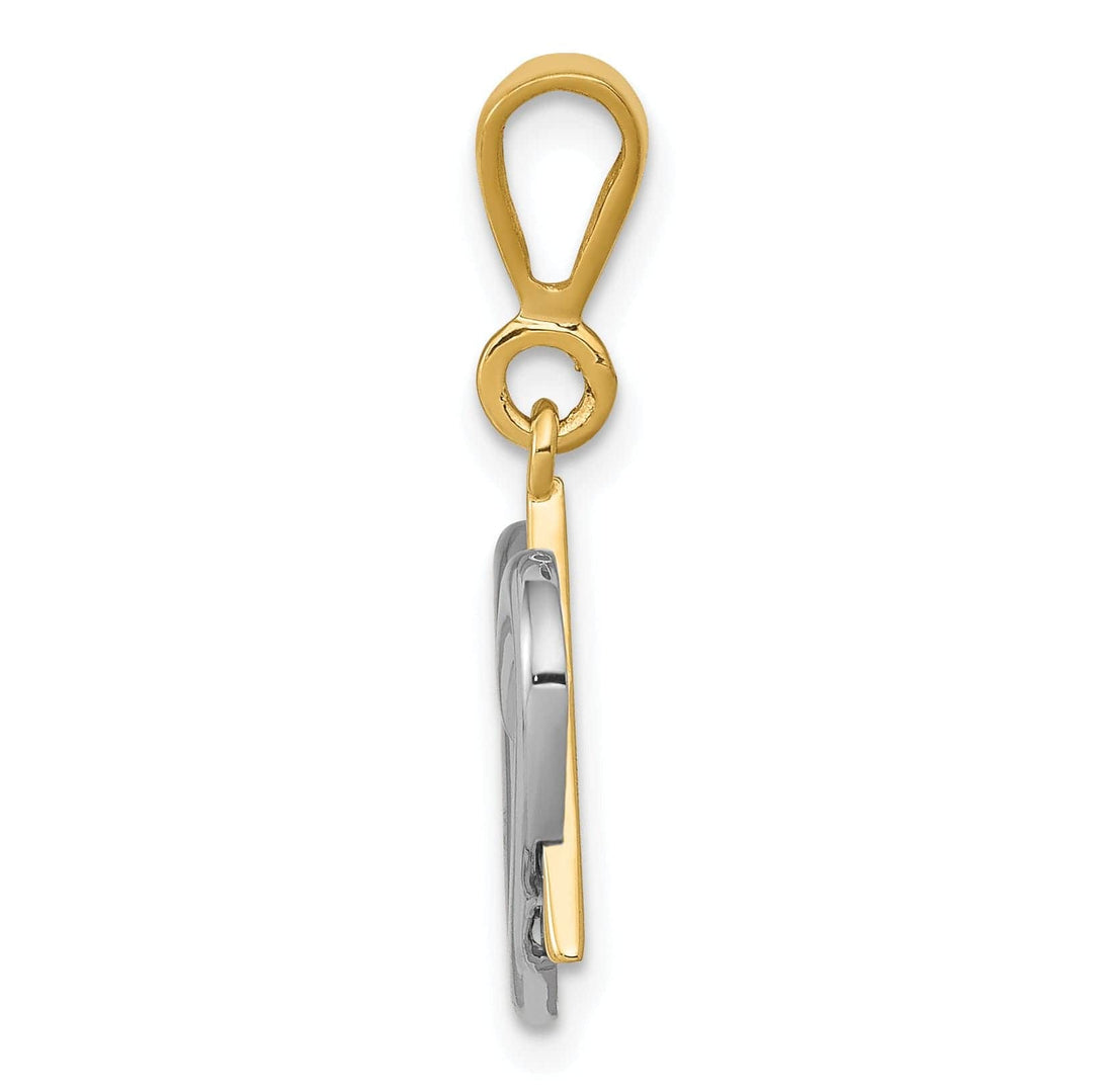 Lovely Rita's Pendants & Charms 14k Yellow White Gold Polish Finish Star Of David Heart Design Pendant