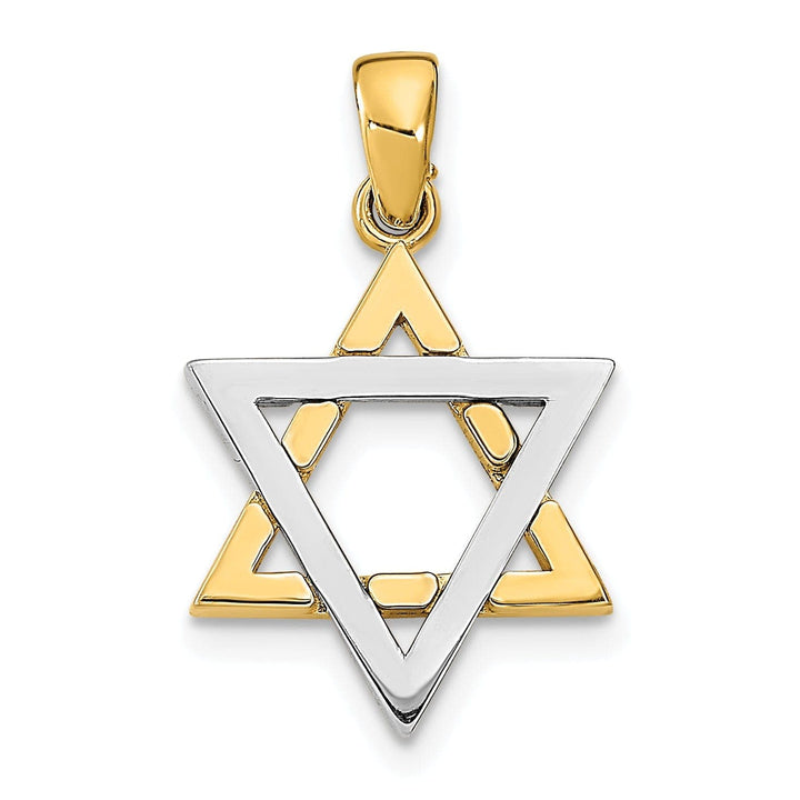 Lovely Rita's Pendants & Charms 14K Yellow White Gold Polished Finish Star Of David Charm Pendant