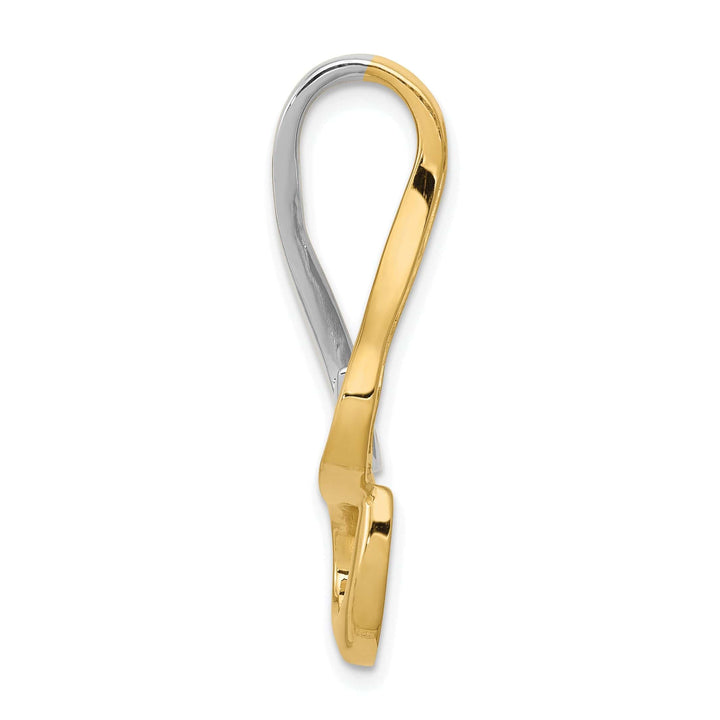 Lovely Rita's Pendants & Charms 14k Yellow, White Gold Polished Finish Swirl Fancy Design Omega Slide Pendant