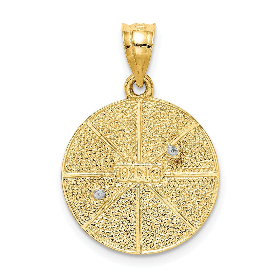 Lovely Rita's Pendants & Charms 14k Yellow White Gold Satin Polished Finish Star of David Disc Pendant