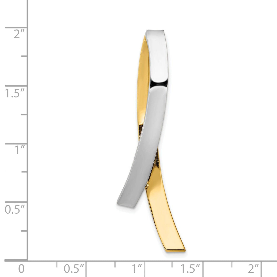 Lovely Rita's Pendants & Charms 14k Yellow, White Gold Solid Polished Finish Contemporary Style Omega Slide Pendant fits upto 10 mm Omega