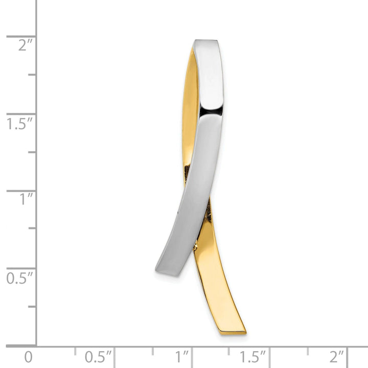 Lovely Rita's Pendants & Charms 14k Yellow, White Gold Solid Polished Finish Contemporary Style Omega Slide Pendant fits upto 10 mm Omega