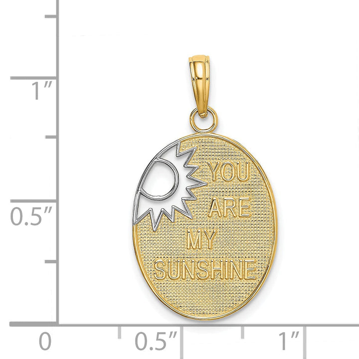 Lovely Rita's Pendants & Charms 14k Yellow, White Gold YOU ARE MY SUNSHINE Sun Cut Out Pendant