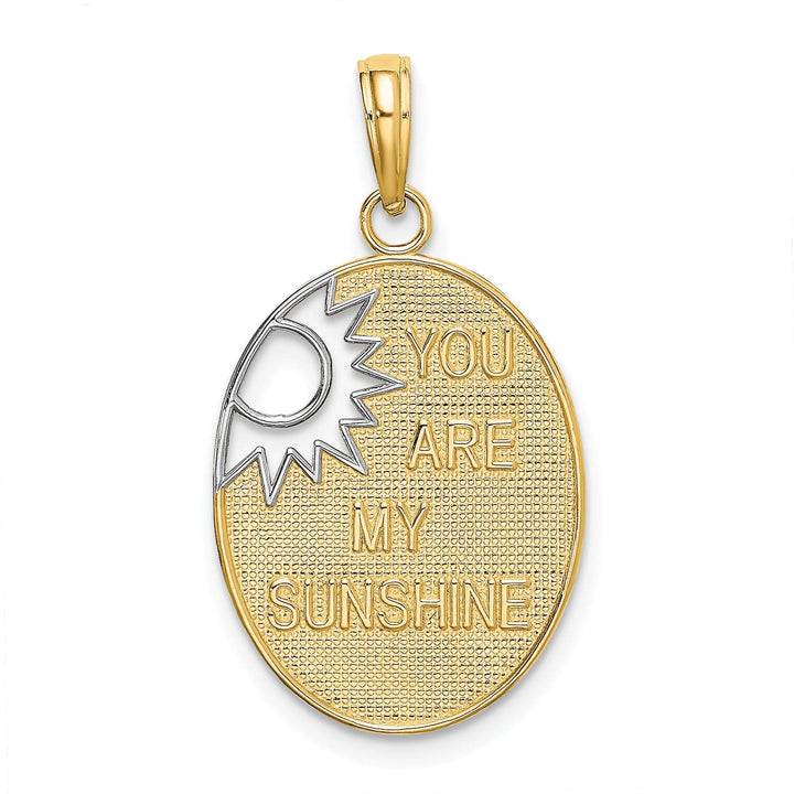 Lovely Rita's Pendants & Charms 14k Yellow, White Gold YOU ARE MY SUNSHINE Sun Cut Out Pendant