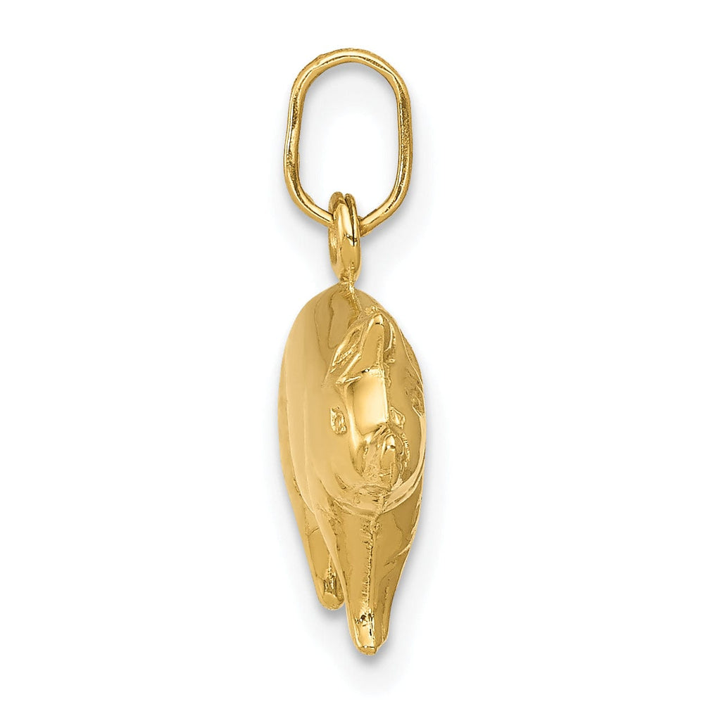 Lovely Rita's Pendants & Charms 14kK Yellow Gold Polished Finish Reversible Hollow Pig Charm Pendant